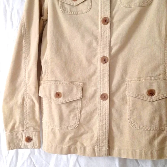 3/$20-Land's End Cotton Corduroy Jacket, Cream, Button Details, sz 6, NWOT - Picture 4 of 13